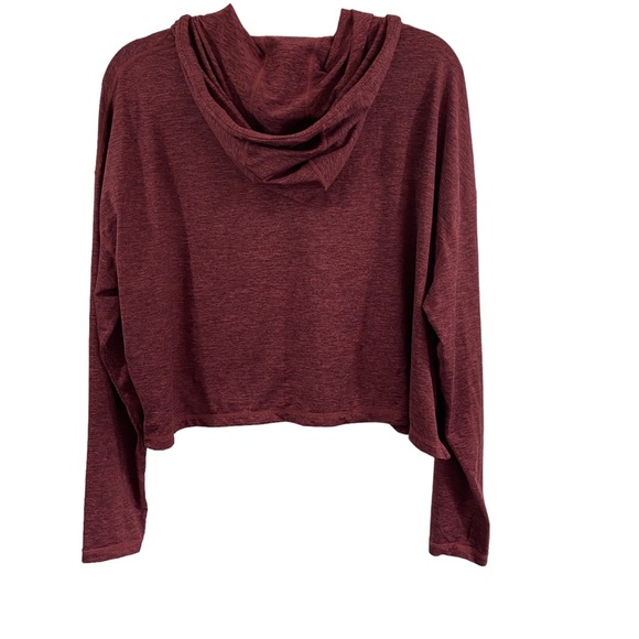 Athleta Uptempo Hoodie Womens Burgundy Long Sleeve Cropped 530134 Sz Medium - Picture 4 of 11